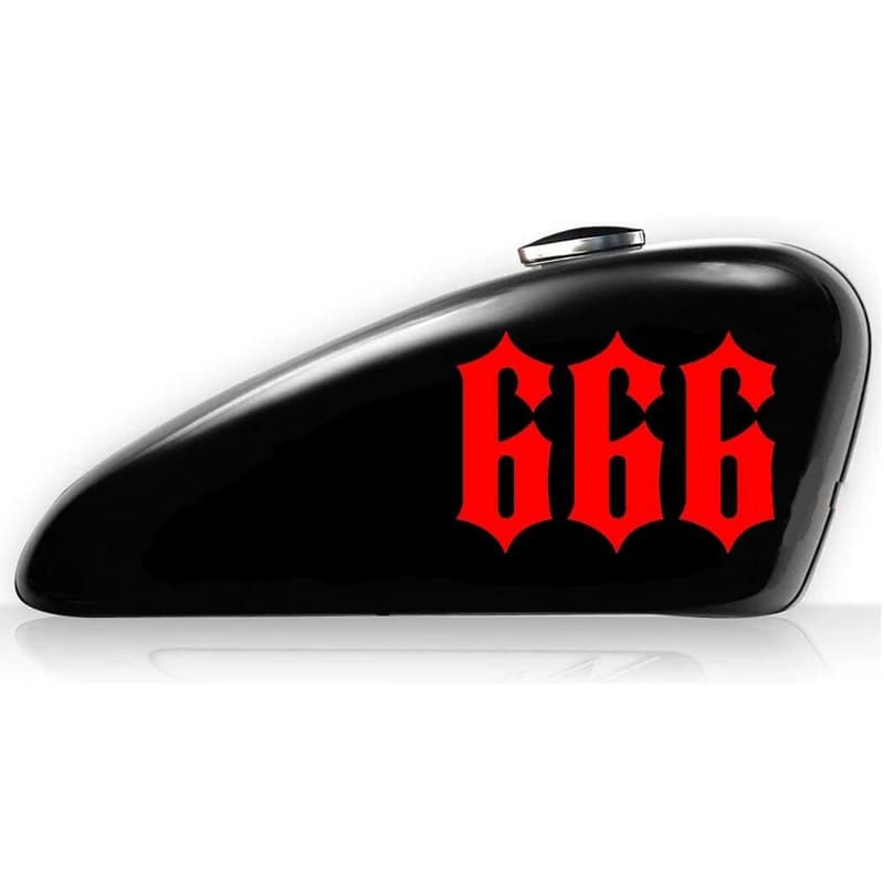 666 autocollant vinyle autocollant motard personnalisé Chopper moto réservoir de gaz Art Stickers muraux choisir la taille couleur