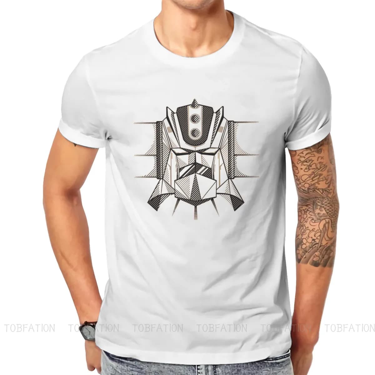 T-shirt ras du cou Goldrake Grendizer pour homme, grande taille, dessin animé, robot OVNI, Harajuku, 076b