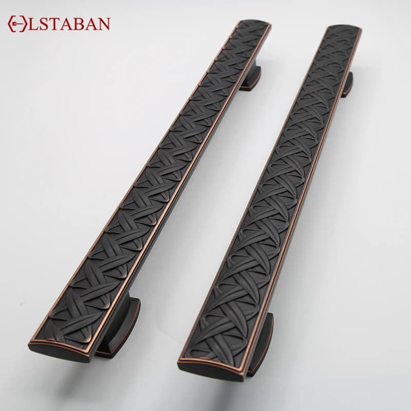 LSTABAN Poignée de villa de poignée de porte de modèle noir de style européen moderne pour les accessoires de matériel de meubles de grange de chambre d'hôpital d'hôtel