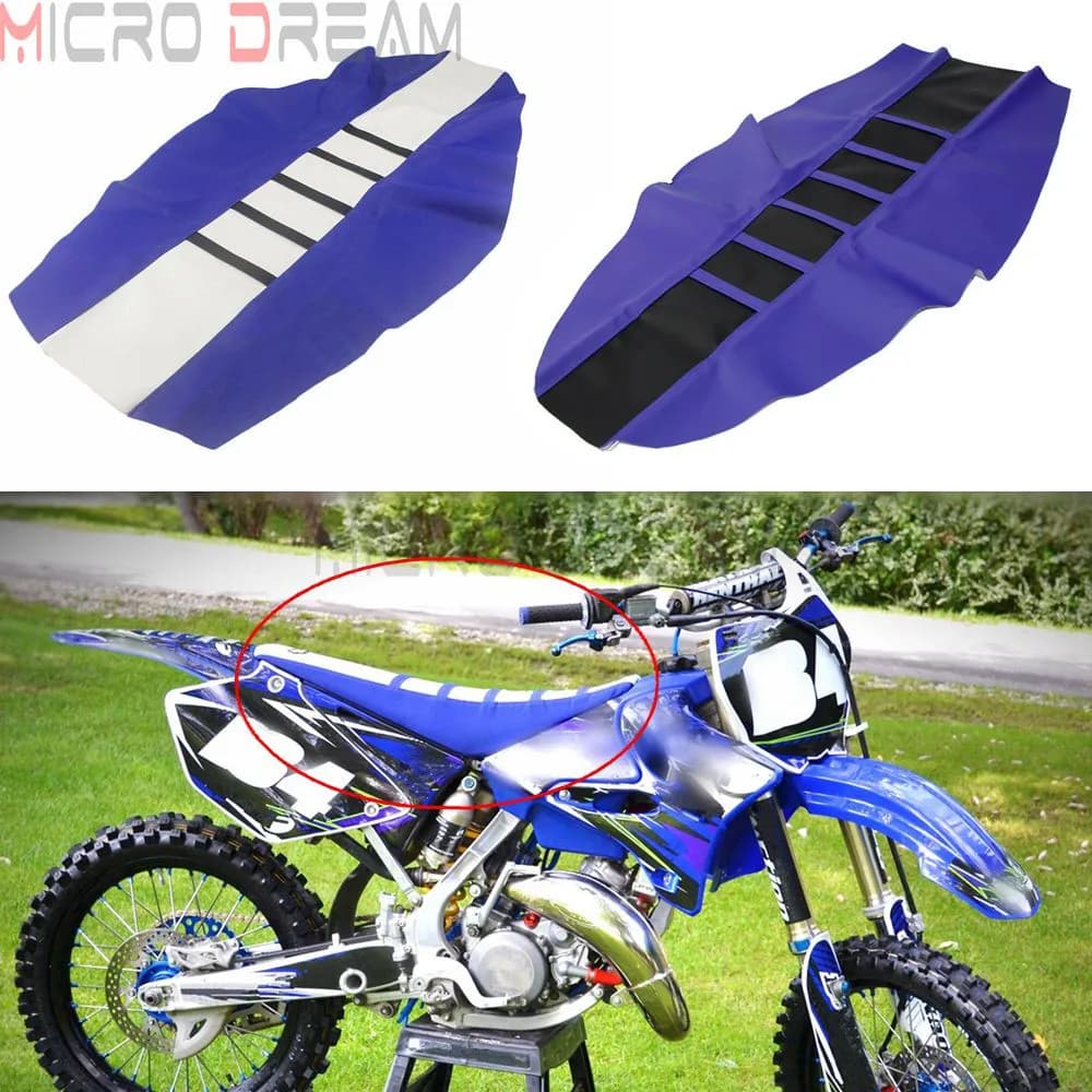 Housse de siège côtelée de Traction pour Enduro, bleu, blanc, noir, pour Yamaha YZ YZF WR YZ-X YZ-FX WRF TTR 125 250 450 TE TX TC FE