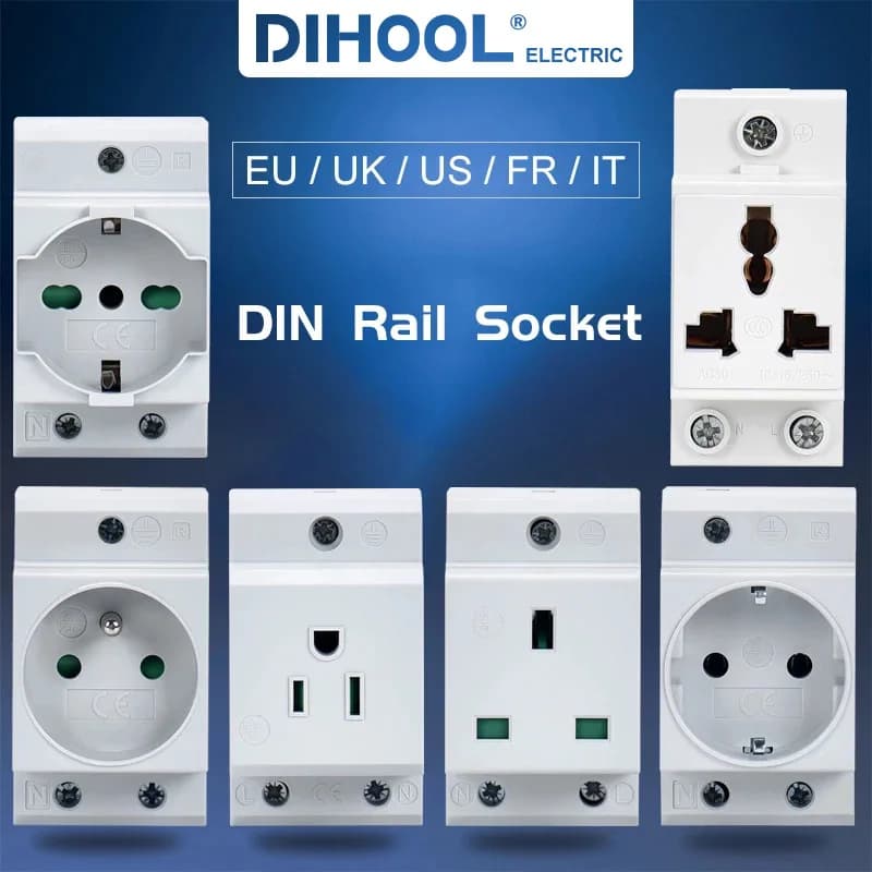 Prise modulaire sur Rail Din Standard UK US EU FR IT, boîte de Distribution industrielle 16A 25A 250V, connecteur adaptateur de prises de courant AC30