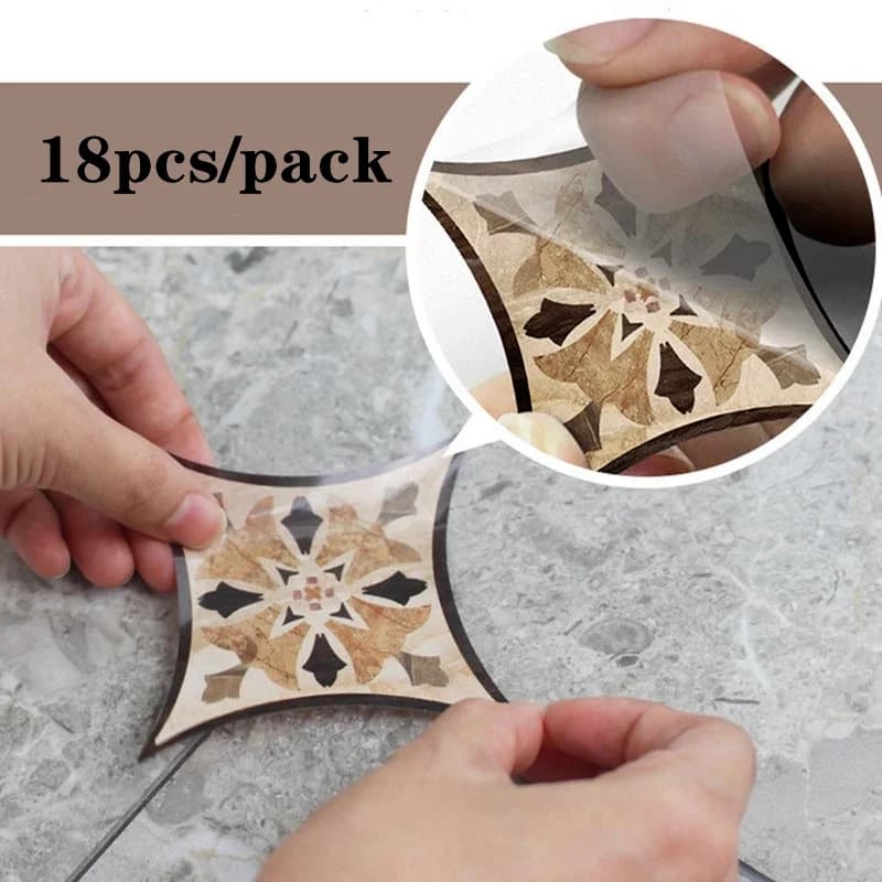 Autocollants de carreaux auto-adhésifs en PVC, 18 pièces, sparadrap de sol, sparadrap de mur Diagonal d'art imperméable Durable, Applique de dosseret, décoration de maison bricolage