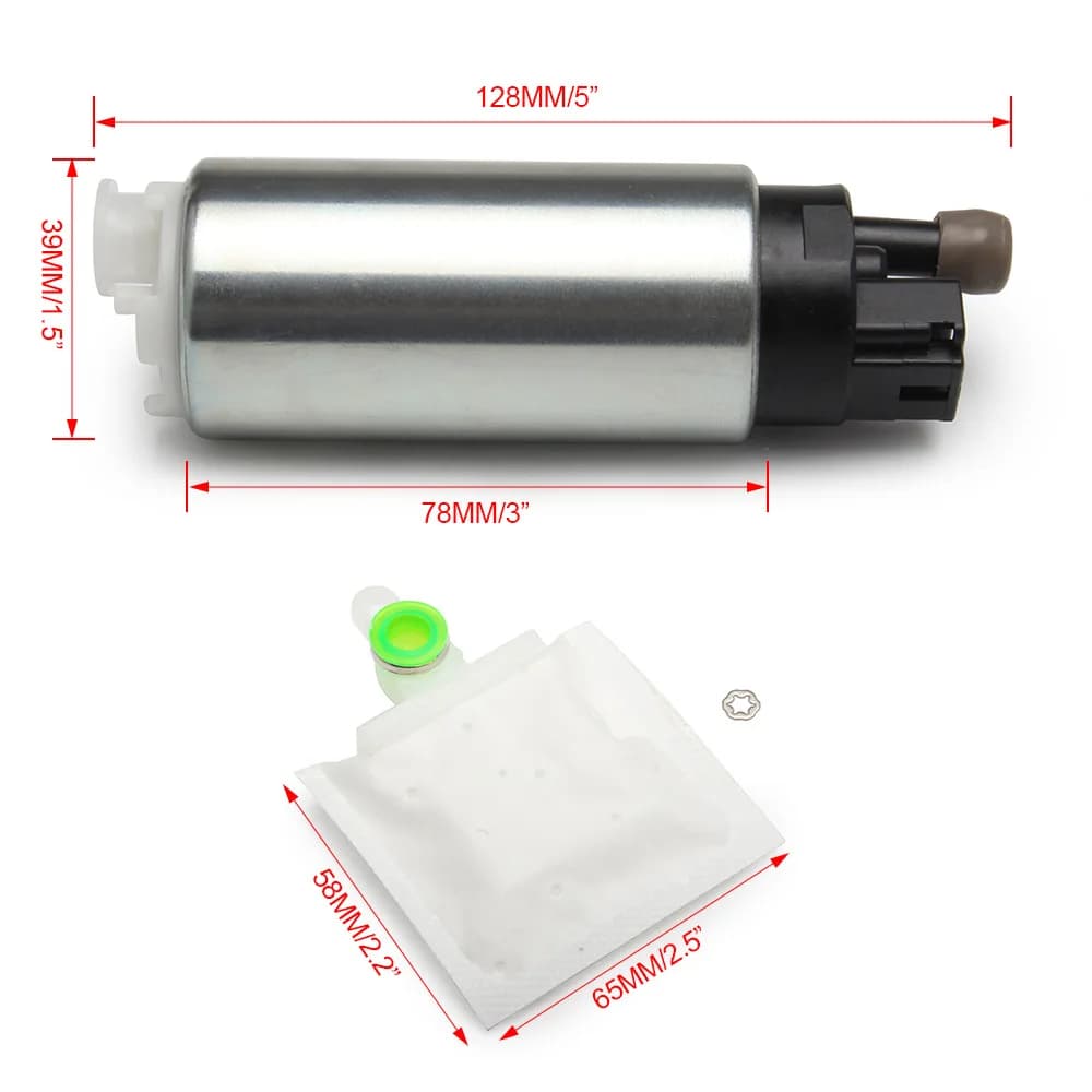 Walbro-GSS342 255LPH Pompe à carburant électrique haute pression, In-precious, Qelasticity 400-766 avec 1PC Universal Wire SFP Tuyau haute pression, 1PC