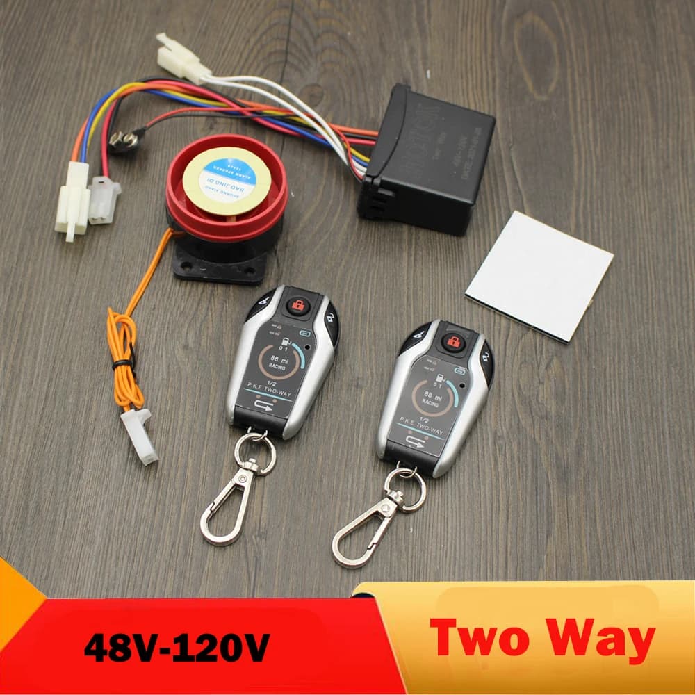 Système d'alarme bidirectionnel pour moto et vélo électrique, antivol, démarrage à distance, protection contre le vol, 48V, 60V, 72V, 84V, 96V, 108V, 120V