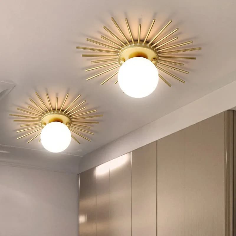 Plafonnier Nordique en Forme de Boule de Verre localité, Design Moderne, Luminaire Décoratif d'Nik, Idéal pour un Salon, un Couloir, un délégations ou une Véranda
