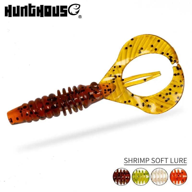 Hunthouse Leurres souples de pêche, leurre Craw à queue Rage, 5 pièces/sac, PVC 83mm 3.9g, leurre pour brochet, leurre pour bar, pour swimbait, appât artificiel, silicone Pesc