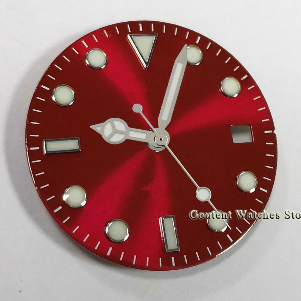 Exactent-Cadran de montre rouge et aiguilles de montre, 28.5mm Sterys, NH35 ETA2824 2836 ata yota 8215 821A,DG2813 3804, 1 pièce