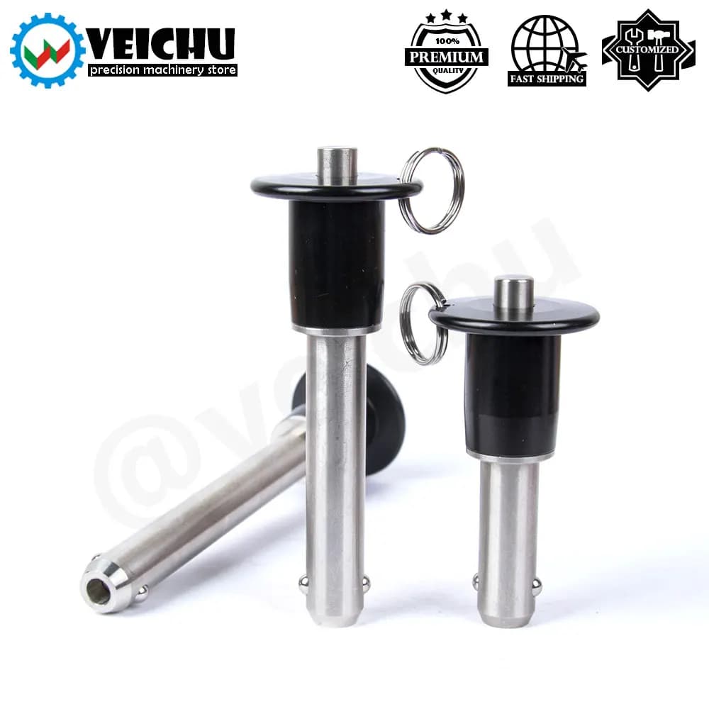 Exacpilles à fente en acier inoxydable, goupilles à bille autobloquantes, goupille à ressort à dégagement rapide avec poignée à bouton, VCN110, 1PC