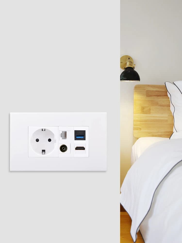 Prise murale ue française brésil israël + prise Internet TV CAT6, connecteur de Fiber optique 2.0 et USB 3.0 compatible HDMI, Module de bricolage