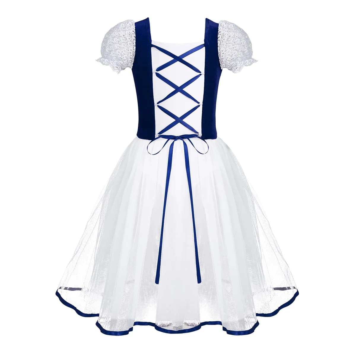 Costumes de Ballet Tutu Giselle romantiques pour filles, robe de patinage en Tulle velours, ballerine à bulles, manches courtes, robe d'été à lacets