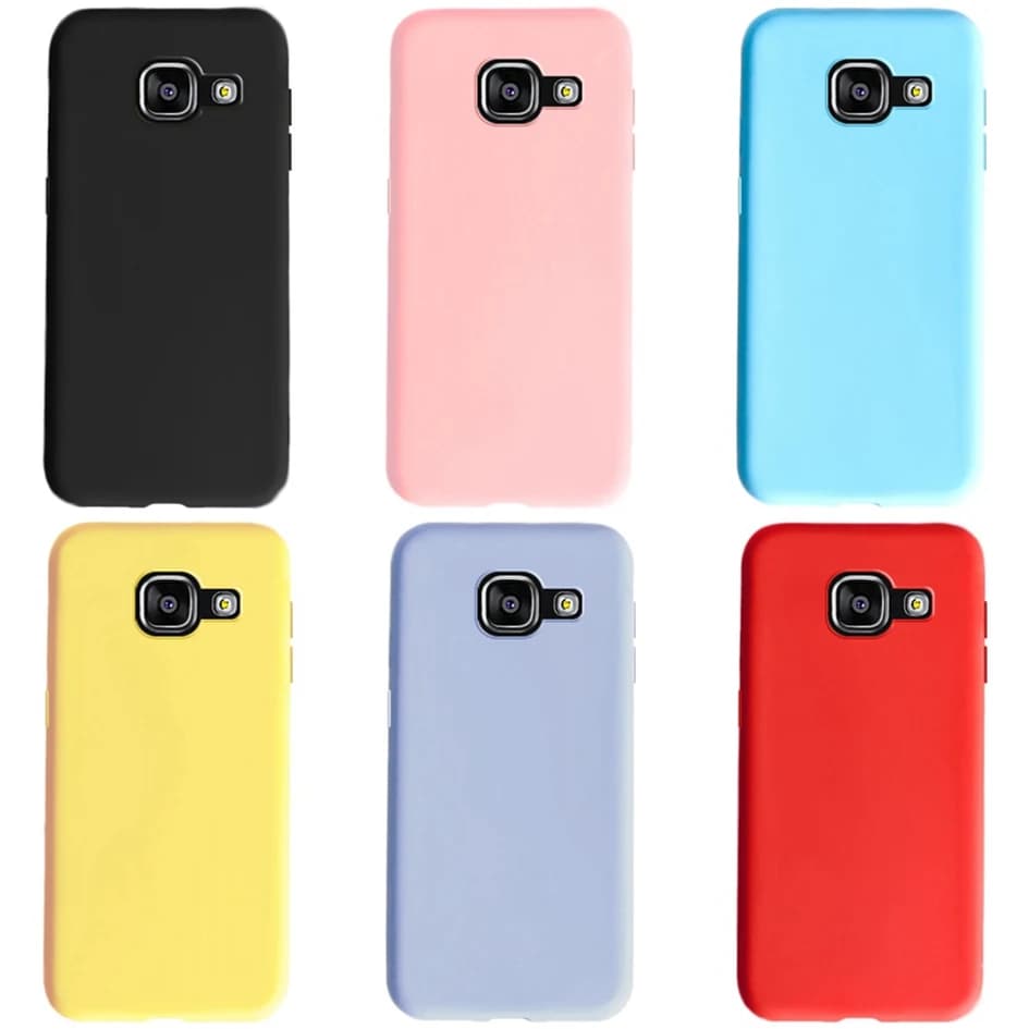 Pour Samsung Galaxy A5 2016 A510F étui en Silicone couleur unie couverture de téléphone pour Samsung A5 2016 SM-A510F mignon couvre doux Fundas 5.2"