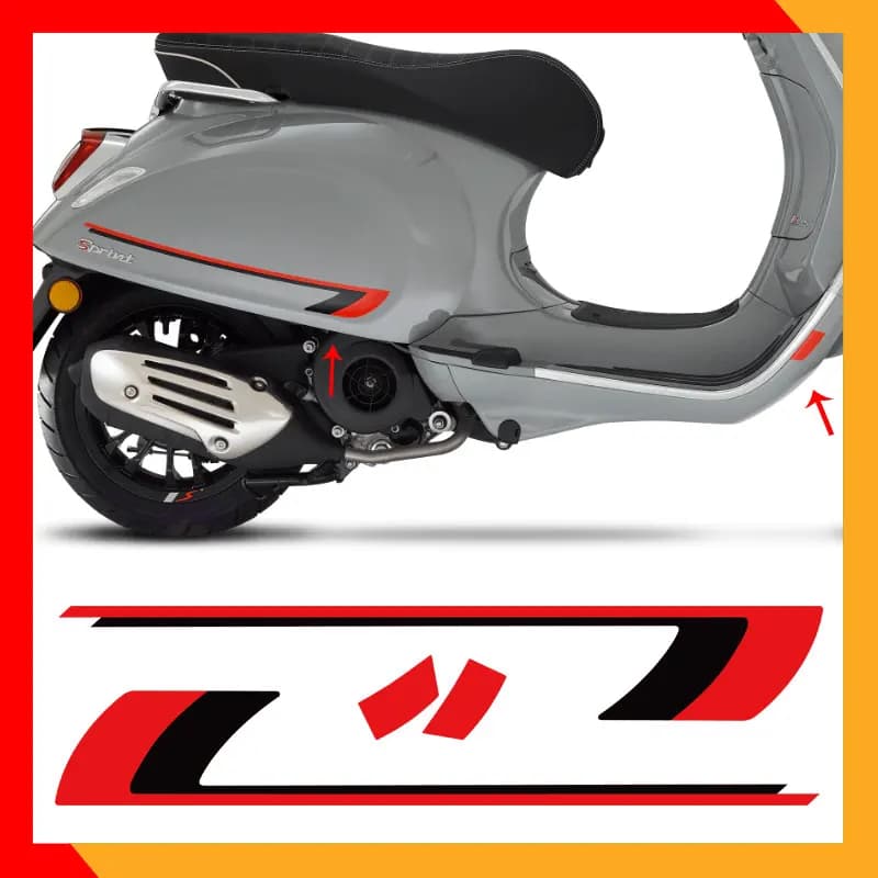 Autocollant réfléchissant pour moto, Kit graphique, accessoires pour étui, décalcomanie pour Vespa Primavera 150 SPRINT 150 GTS 300 ie LXV 125