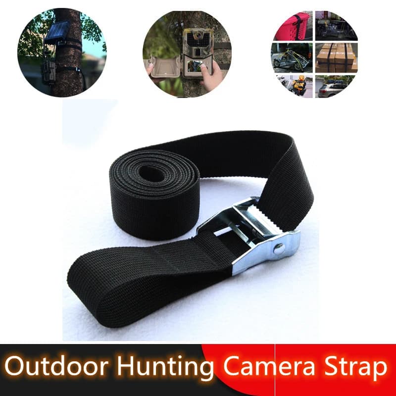 Sangle de fixation pour caméra extérieure étanche, utilisée pour la chasse, la sécurité des caméras de suivi, les pièges photo et les caméras de surveillance de la faune forestière.