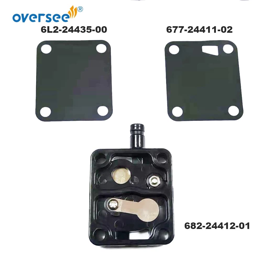 6inj-Kit de réparation de pompe à carburant pour moteur hors-bord Yamaha, 2T, 20HP, 25HP, corps inclus 682-24412, 677-24411, diaphragme 6L2-24435