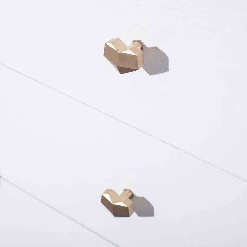 Poignées en laiton en forme de cœur, pour tiroir, placard de cuisine, porte de garde-robe
