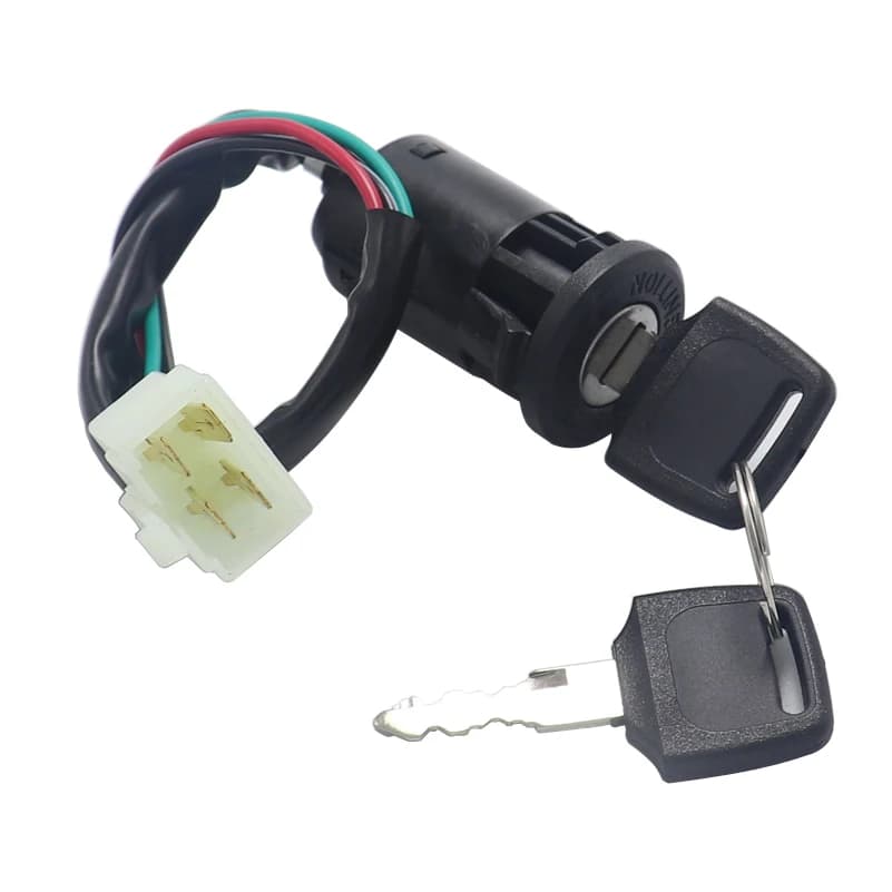 Serrure de porte électrique de moto, 4 prises mâles, interrupteur à clé de contact pour 50cc 110cc 125cc 150cc 250cc ATV QUAD Dirt Bike, accessoires