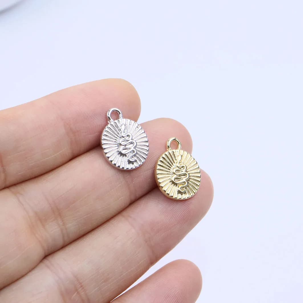 Eruanza-Breloques en Alliage de Zinc pour Femme et Fille, Collier, Boucle d'Oreille, Bracelet, Pendentif, Pièce de Monnaie, Populaire, DIY, 2 Couleurs, 12mm, 20Pcs