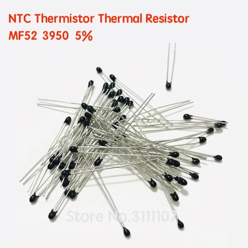 Résistance thermique de thermistance MF52AT MF52 MF52B 3950 NTC 5%, 20 pièces/lot, 1K 2K 3K 4.7K 5K 10K 20K 47K 50K 100K 102-104