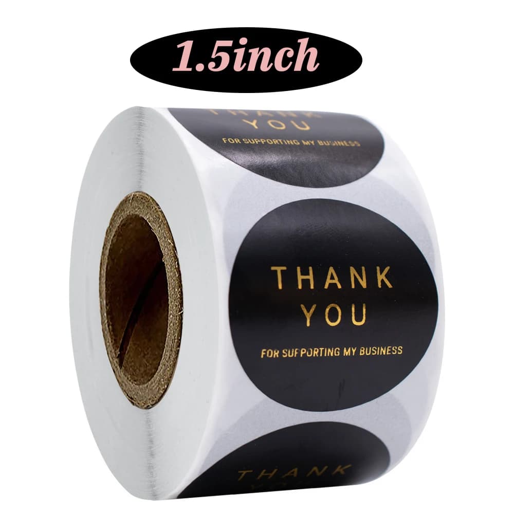 500 pièces 1.5 pouces "merci pour votre commande" autocollant en papier Kraft étiquette de joint d'enveloppe pour bricolage autocollant d'emballage de biscuits/bonbons