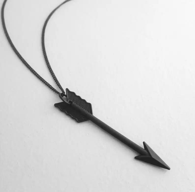 Collier flèche noire Rock ARCHER, grand pendentif classique, longue déclaration bohème, bijoux féminins, cadeau pour hommes, mode, nouveau, 2021