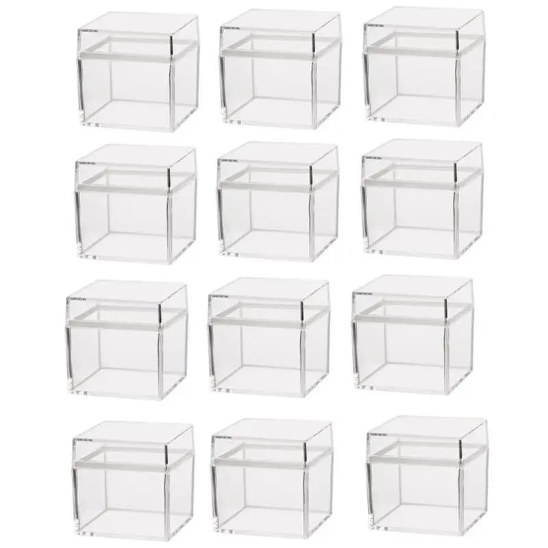 Boîte à Bonbons en Plastique Transparent, Emballage pour Biscuits, ix, Cadeau Carré, 24 Pièces
