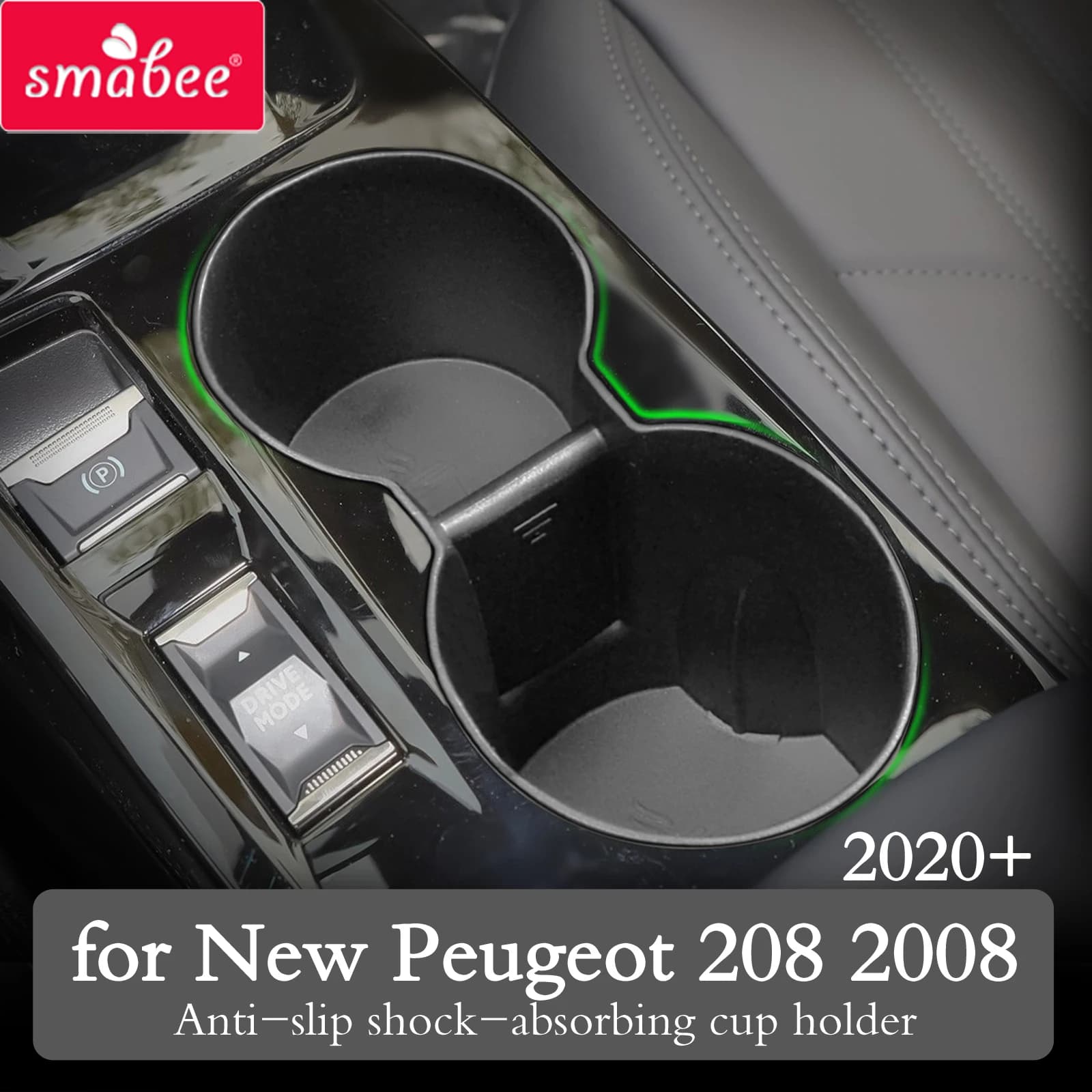 Boîte de rangement porte-gobelet d'eau de voiture, pour Peugeot 2008 e-2008 208 e-208 GT 2019 – 2024, étui de protection fixe pour bouteille de boisson, accessoires