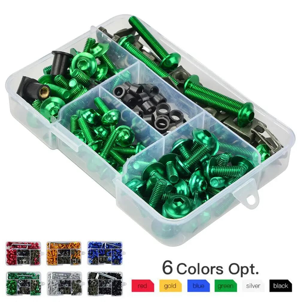 177 pièces adaptées pour Kawasaki Ninja ZX10R ZZR1100 ZX6R ZX7R ZX9R ZX12R ZX14R GTR moto Kit complet de boulons de carénage vis jeu d'écrous