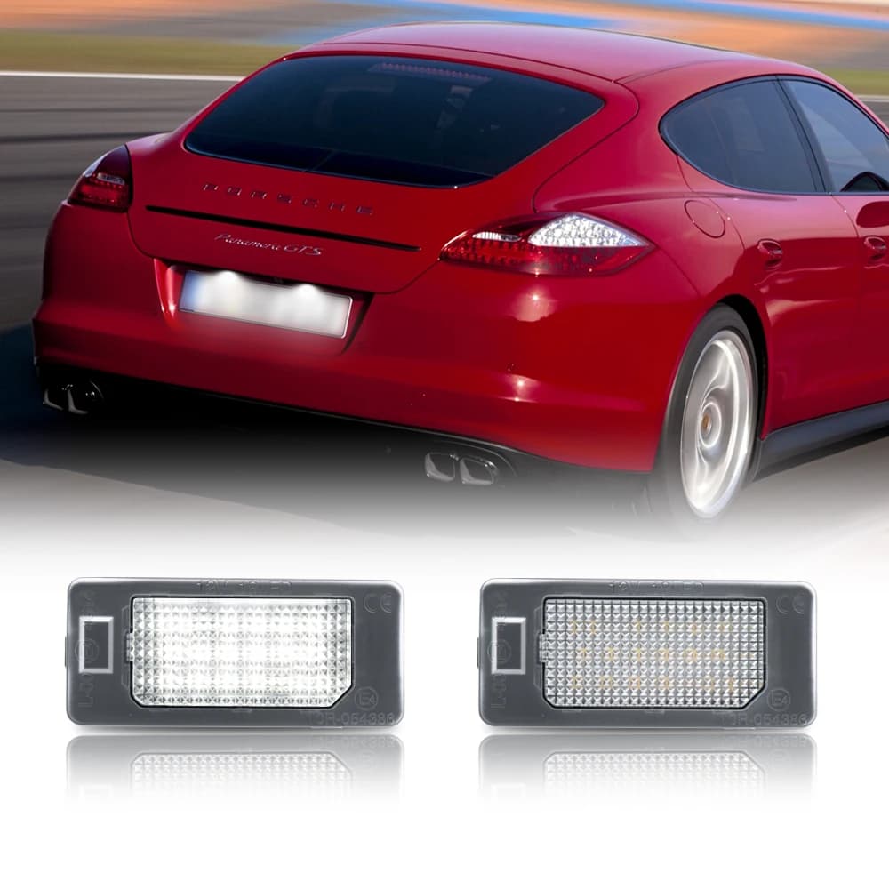 2 lampes LED pour plaque d'immatriculation, pour Porsche Panamera 970 2010-2016, lampe arrière OEM 8T0943021, sans erreur Canbus, blanc, Plug & Play