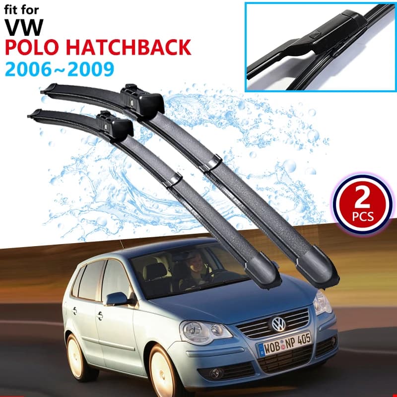Balai d'essuie-glace de voiture pour Volkswagen VW POLO Hatchback MK4 2006 ~ 2009 9N3, essuie-glace avant 2007 2008, accessoires de voiture