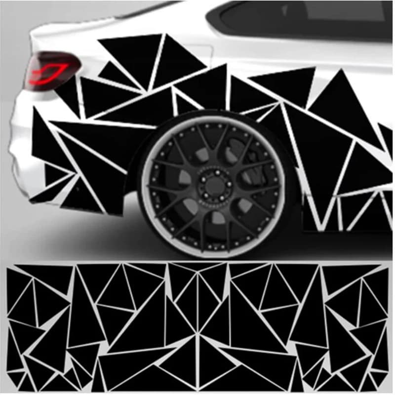 Autocollant de voiture graphique Triangles autoportants mat, décoration SUV camion véhicule Camping Rv vinyle