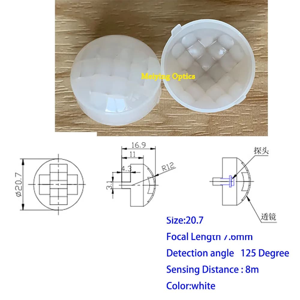Lentille Fresnel PIR 1 pièce en HDPE, capteur de mouvement infrarouge pour le corps humain, lentille à induction optique NF-IR