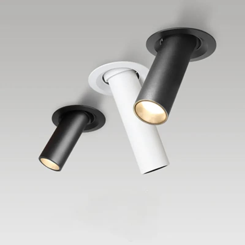 Noir/blanc Long Tube plafond encastré Led Point lampe Angle rotatif 12w plafonnier pour cuisine chambre Tv fond Image