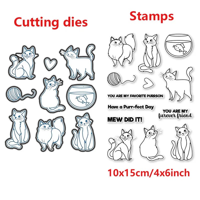 Tampons et matrices transparents en forme de cœur pour bricolage, artisanat de cartes en papier, artisanat exécutif, bol de poisson, chat, amoureux, nouveau, 2021