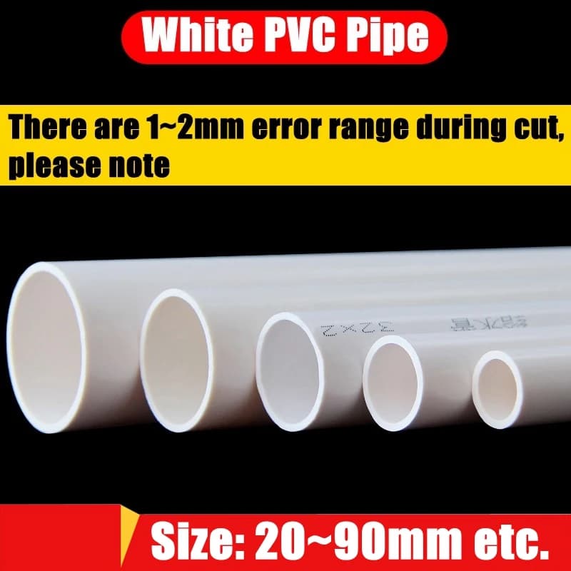 Tuyau en PVC blanc O.D 20 ~ 32mm, 1 pièce, Tube d'aquarium, cadre de plantation hydroponique, tuyau expérimental, raccords de jardin de 50CM de Long