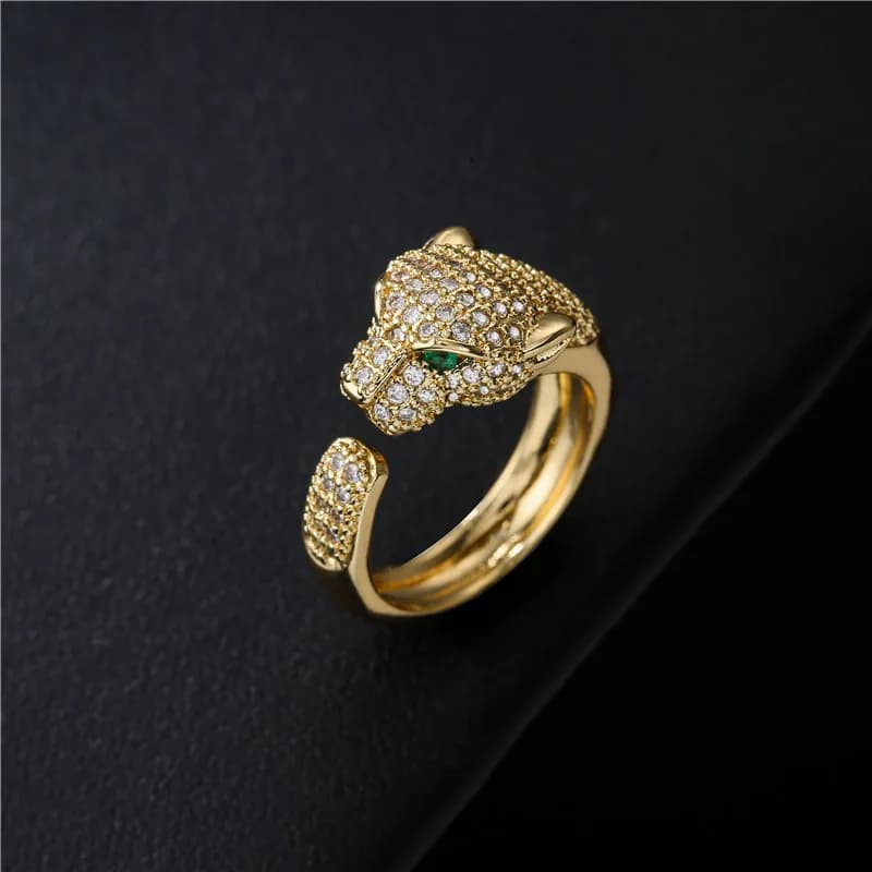 Bague en forme d'animal incrusté de CZ, ouverture de personnalité unisexe, bijoux de fête, cadeau, livraison directe