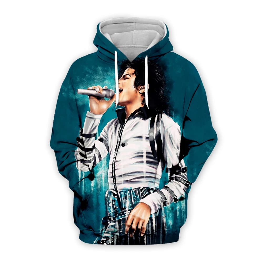 PLstar Cosmos-Pull à Capuche Coloré pour Homme et Femme, Streetwear, Imprimé 3D, Chanteur de Légende, Musicien Michael Jackson, Pop King, Harajuku, 16
