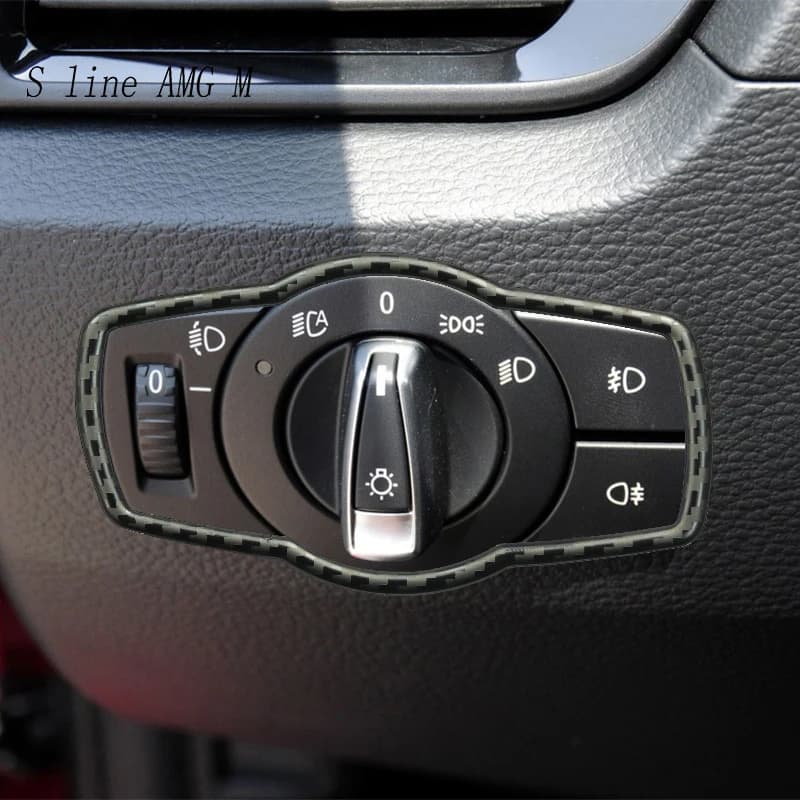Autocollants d'intérieur pour BMW X1 E84, en Fiber de carbone, en acier inoxydable, couvercle de cadre de phares, garniture de voiture