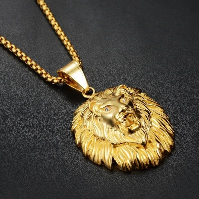 Nouveau Style Animal cheveux longs tête de Lion pendentif collier pour hommes mode coulissant Animal suspendu collier cou chaînes accessoires