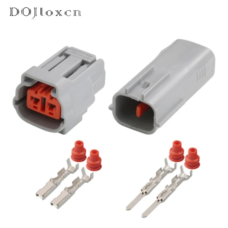 1 ensemble de connecteurs étanches DL Sealed Series 2.3 MM 090 mâle-femelle gris, 2 broches, pour câblage, 6195-0006 6195-0003