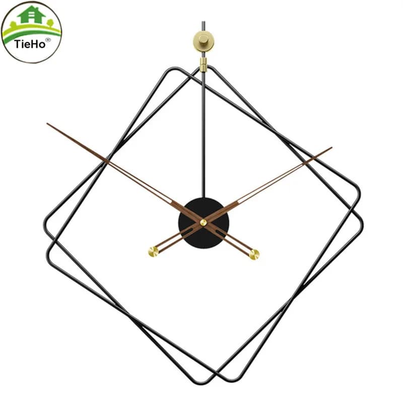 TieHo-Horloge murale simple au design moderne, salon, horloge décorative muette créative de luxe pour la maison, décoration en fer