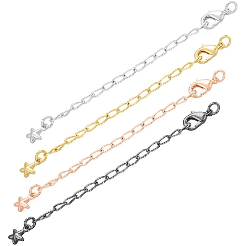 ZHUKOU 3 pièces de petites chaînes pour femmes, accessoires faits à la main pour la fabrication de bijoux DIY, collier, bracelet, chaîne pour la création de bijoux VL96