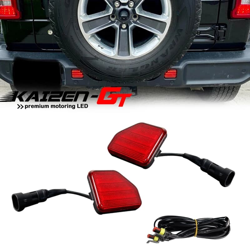 Feux réflecteurs de pare-chocs LED pour voiture, verres fumés/rouges, fonctionnant comme feux arrière/de position ou feux antibrouillard arrière pour Jeep Wrangler JL 2018 et modèles ultérieurs