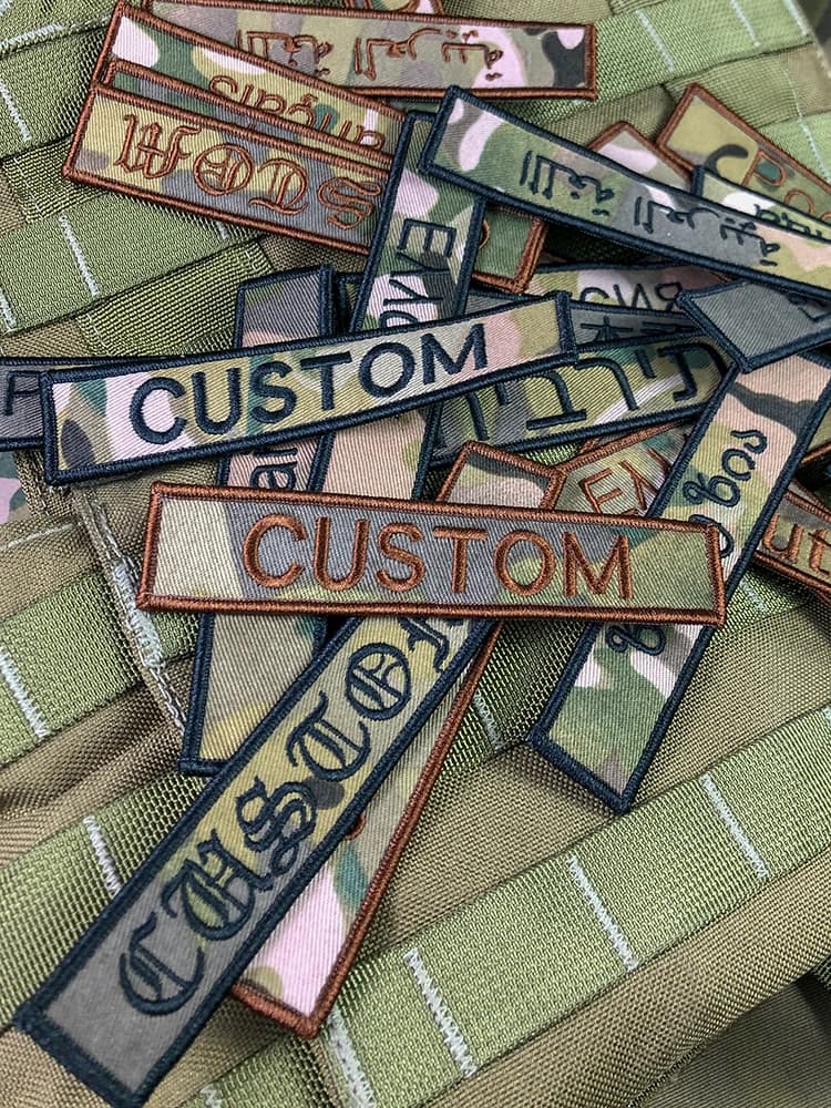 Ruban de nom de patch personnalisé Multicam, cadre à crochet et boucle, broderie, texte multi-caratres, couleur hébreu, cyrillique, russie, espagne, France