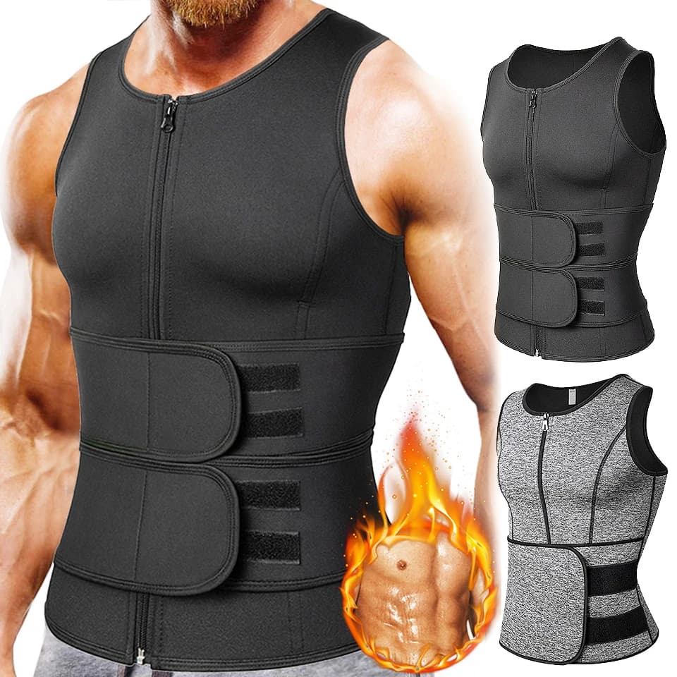 Débardeur de sudation amincissant pour homme, gilet de compression, sous-vêtement sculptant, brûleur de graisse, pour l'entraînement