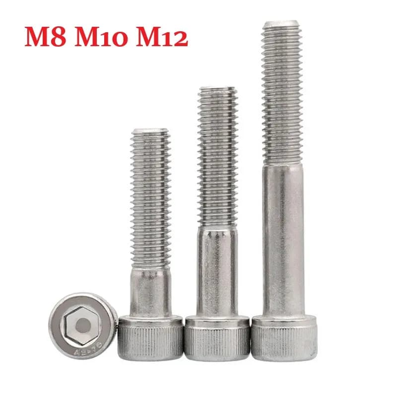 Boulons à demi-filetage M8 M10 M12, vis à tête hexagonale 8 10 12mm X 30 35 40 45 50 60 70 80 90mm, vis en acier inoxydable 304