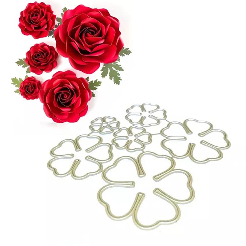 Pochoirs de découpe de fleur de Rose 3D, 1 pièce, gaufrage, bricolage, artisanat, cartes en papier, décor d'album, matrices en métal découpées