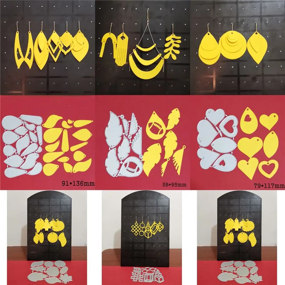 Matrices de Découpe en Métal et Acier pour Boucles d'Oreilles Pendantes, Cailloux Artisanaux pour Cartes en Papier de Scrapbooking, Lame de Couteau Exécutif, Nouvelle Collection 2021
