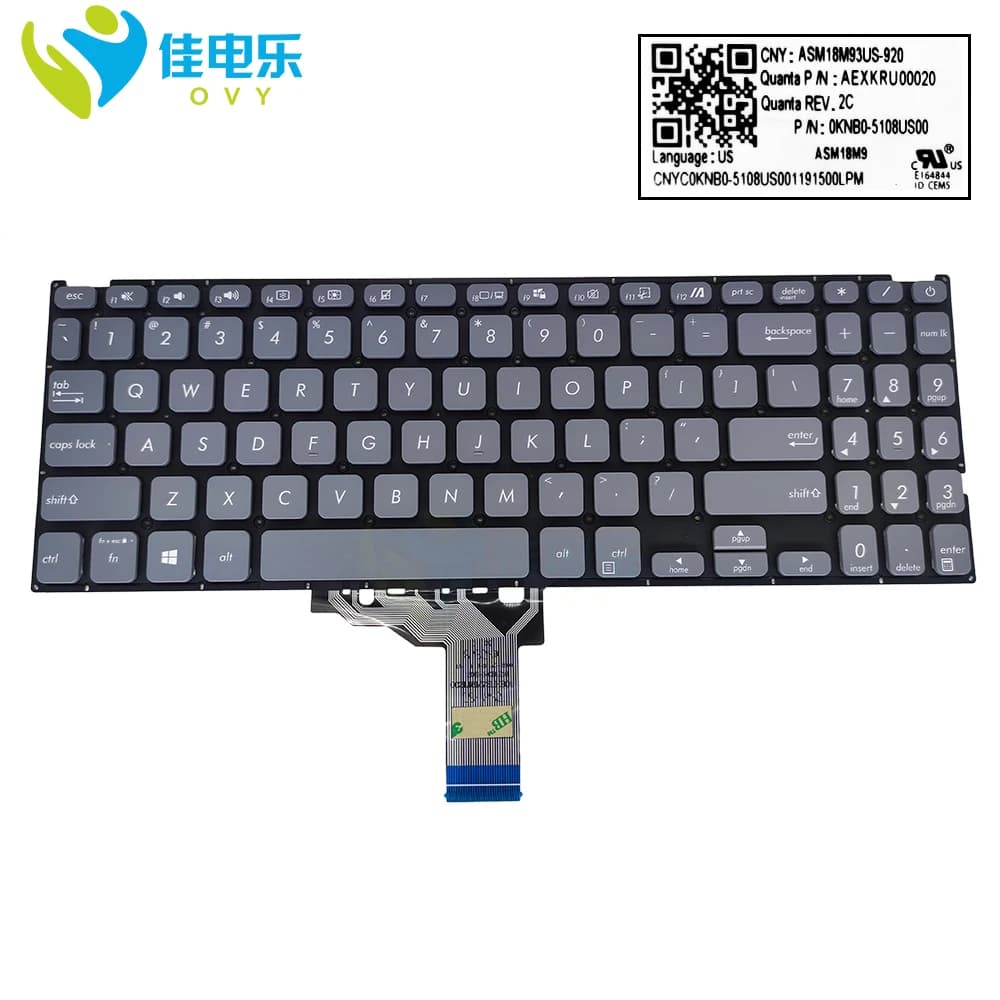 Clavier rétro4.2 pour ordinateur portable, US RU LA, Bali Vivobook X509, X509U, X509FA, X509DA, X509BA, A509, F509, M509, X515, D515, 0KNB0-5108US00