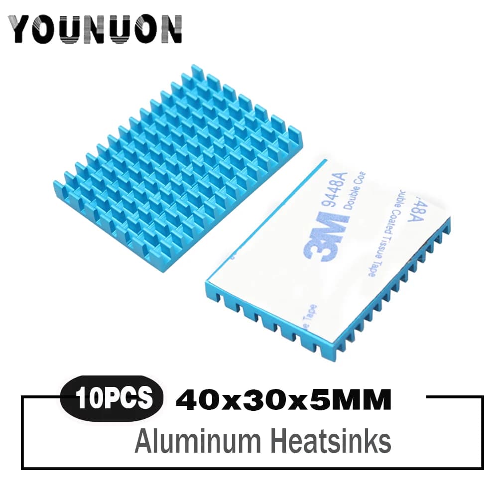 Puce dissipateur de chaleur en aluminium, profil bleu, 40mm 4cm 30*40*5mm, 10 pièces, carte PCB de mémoire de routeur CPU IC électronique