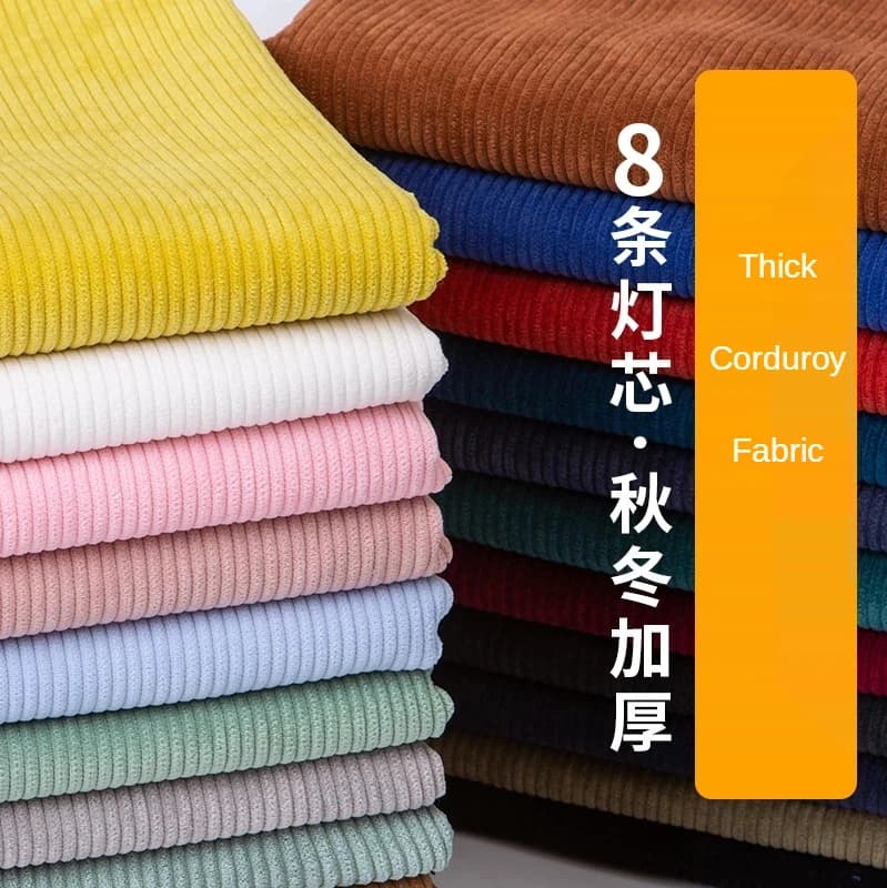 Tissu en velours côtelé épaissi pour chemises, vêtements, robes, pantalons, housses de canapé, taies d'oreiller, manteaux, couture, textile uni, vendu par demi-mètre
